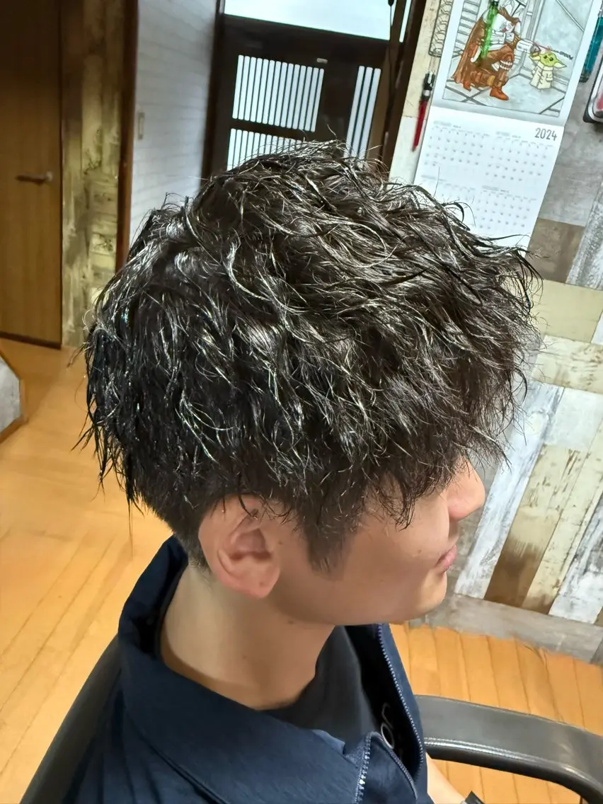 ショート カラー パーマ メンズ グレージュ カット ヘアカラー パーマ トリートメント メンズ特化型/永井 友貴のヘアスタイル