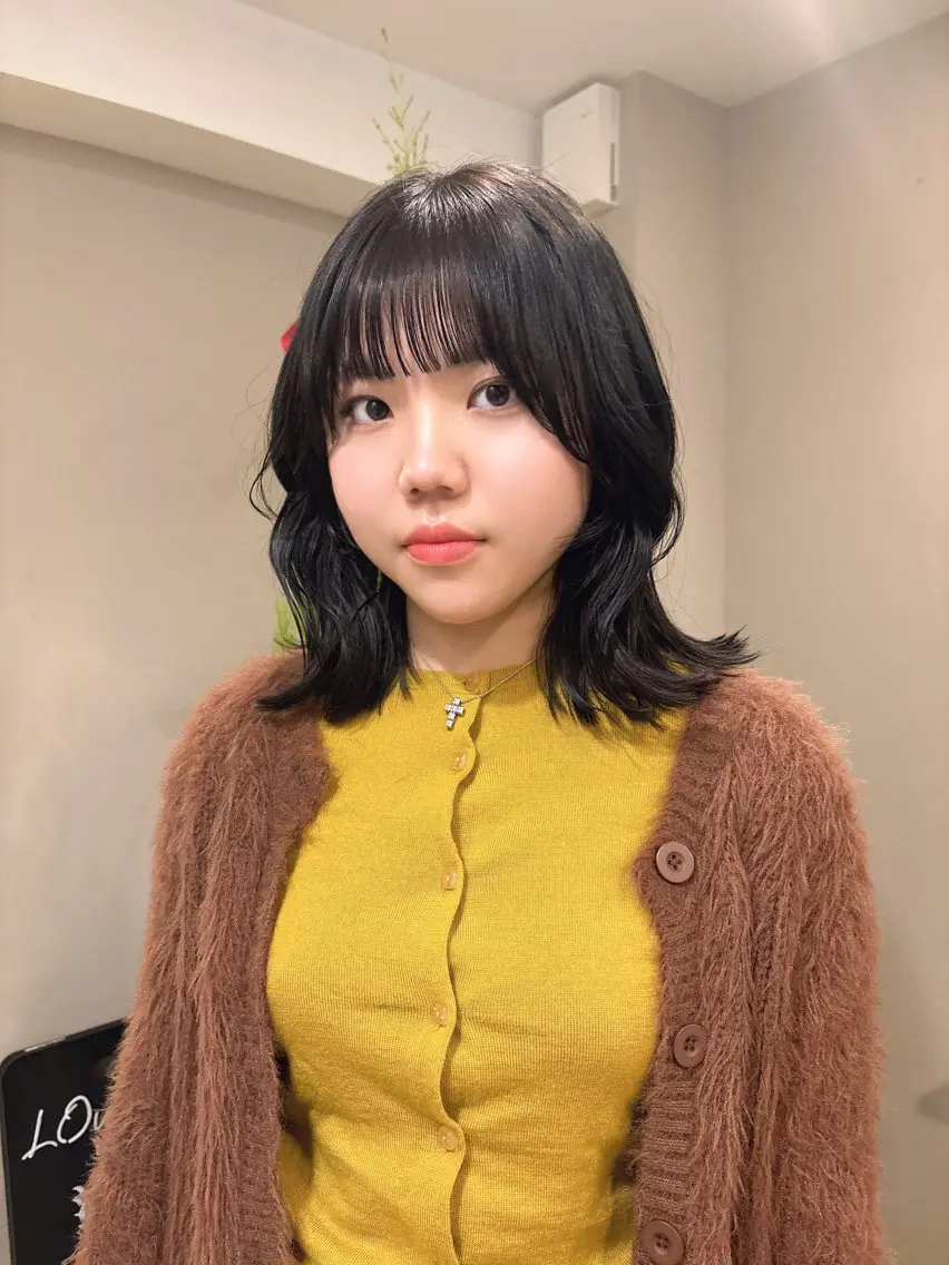 ミディアム カット ヘアカラー トリートメント 似合わせカット/ 艶カラー/いらみなのヘアスタイル
