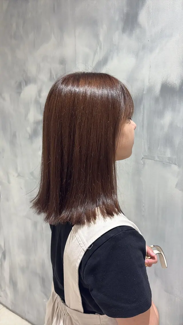 ミディアム カット ヘアカラー ✨艶髪／透明感カラー ミユ💜のヘアスタイル
