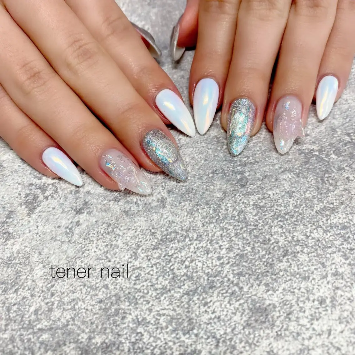 ネイル オーロラネイル ニュアンスネイル テネルネイル tener nailのネイルデザイン