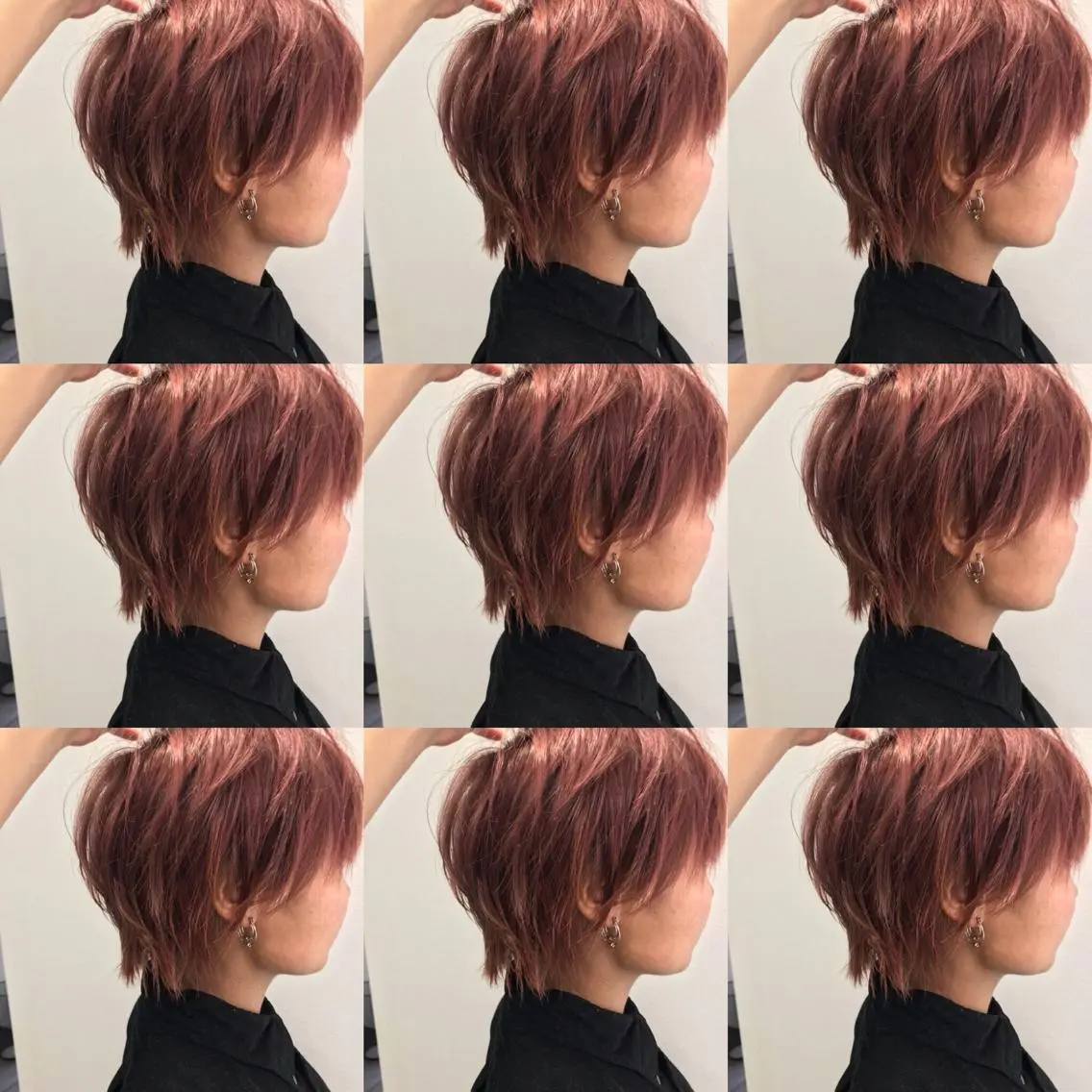 ショート カラー ブリーチ ハイトーンカラー ピンクカラー ショートヘア ウルフカット ショート特化 /天神大名/ハルナのヘアスタイル
