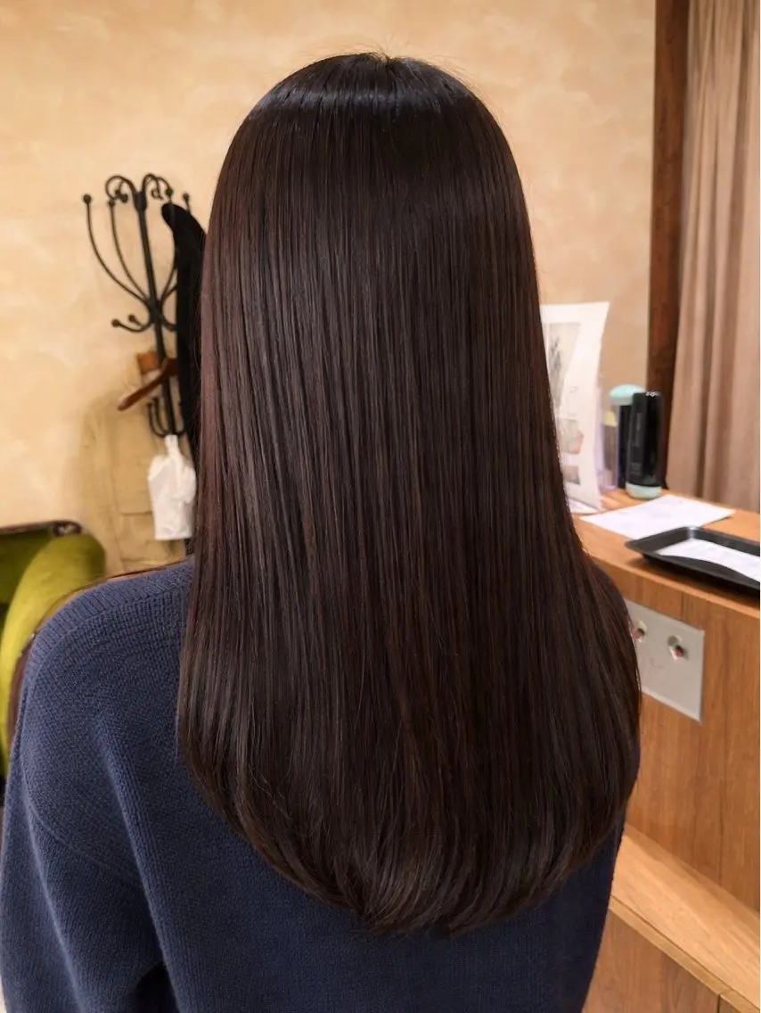 ロング 縮毛矯正 有賀 颯天のヘアスタイル