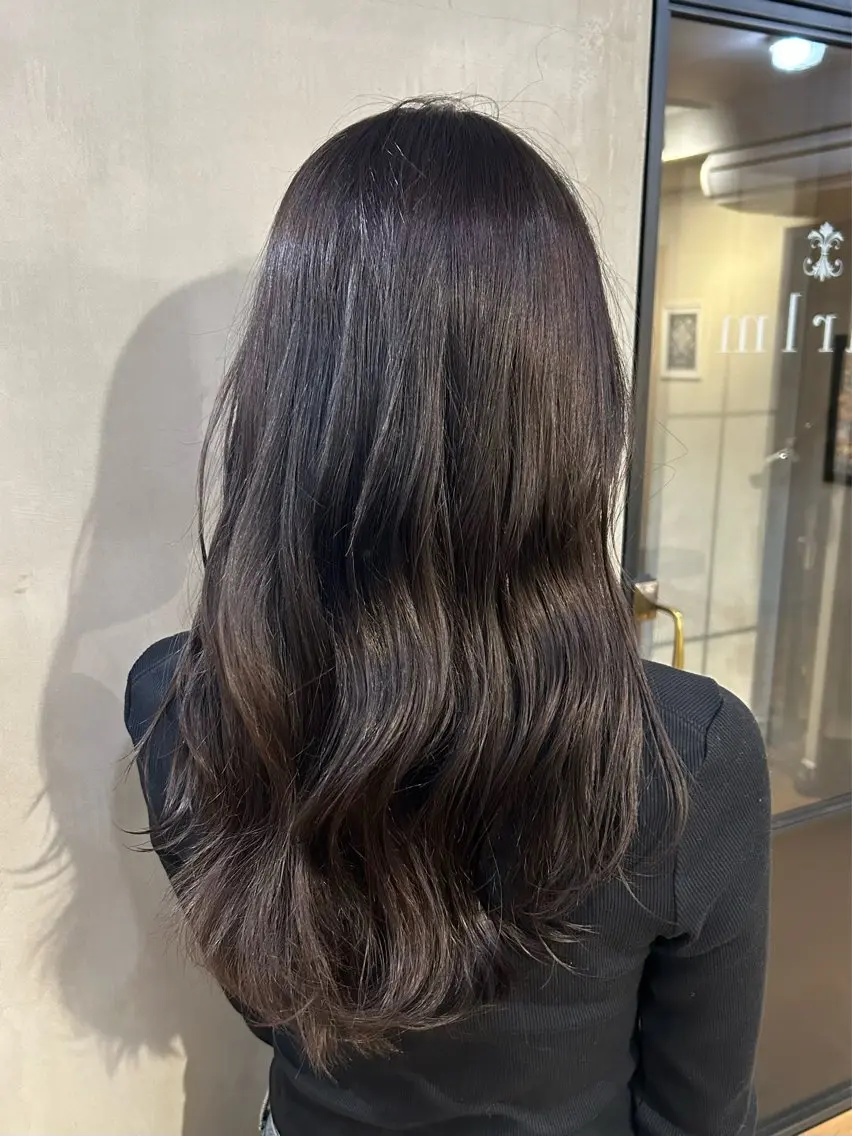 ロング カラー ダークグレー ダークグレージュ グレージュ きよまつ みさきのヘアスタイル
