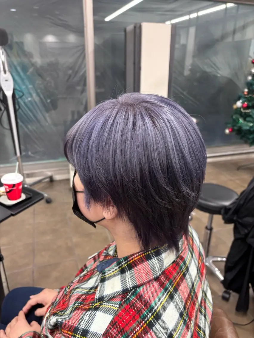 ショート カラー ブリーチ ブルーカラー ブルーラベンダー ラベンダーカラー 🦄カラーモデル 募集中🦄ちえみのヘアスタイル