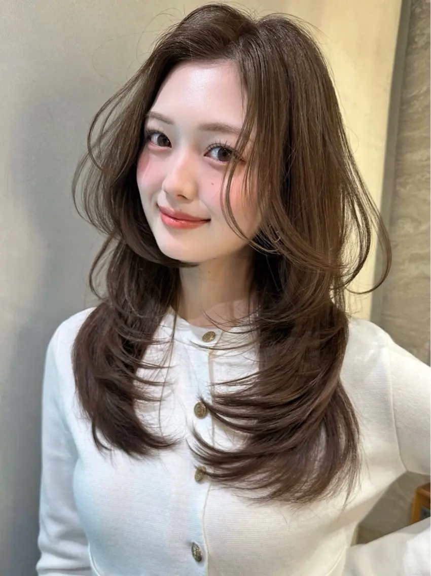 ロング カラー 似合わせカット カット ヘアカラー トリートメント レイヤー/髪質改善 Lond ambreのヘアスタイル