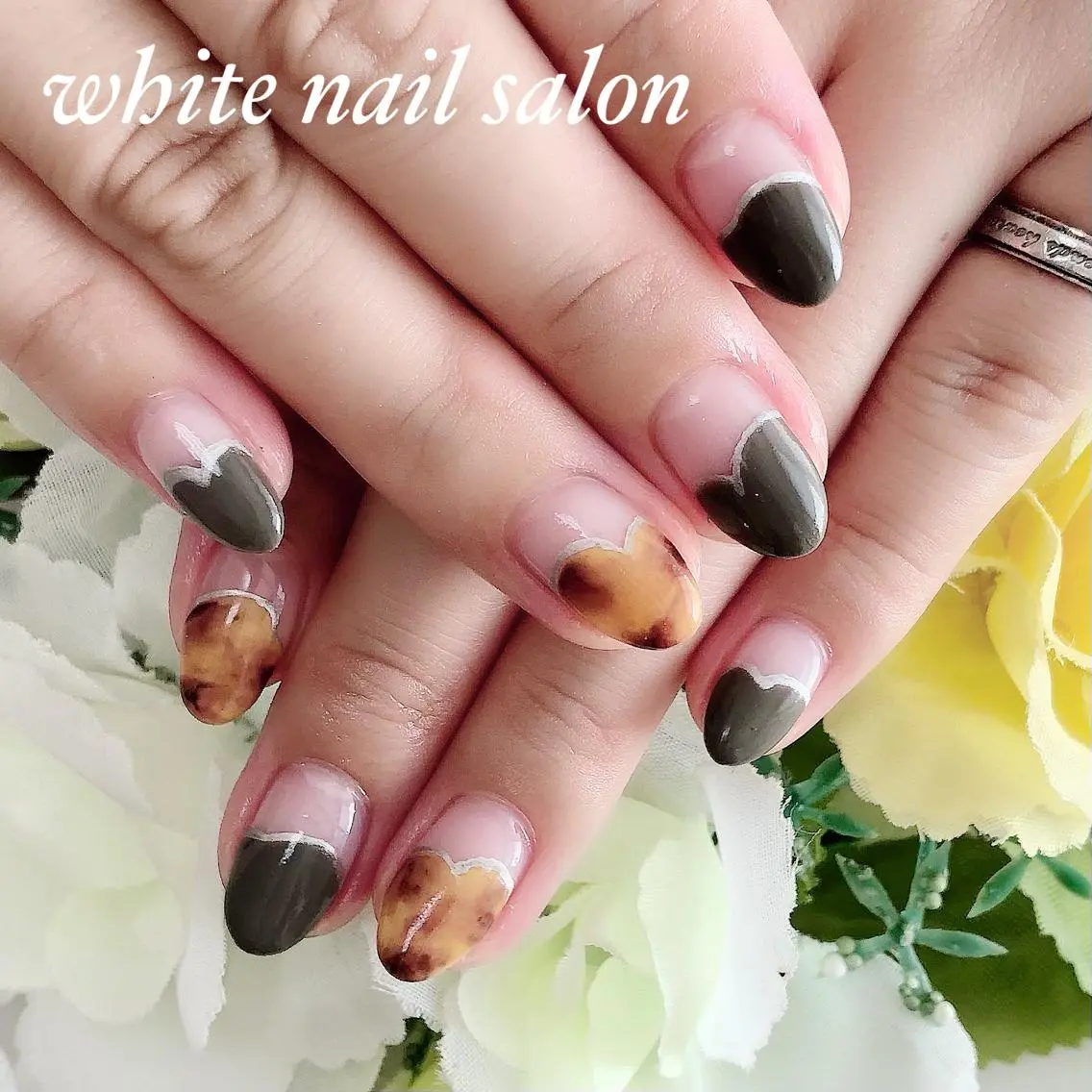 ネイル アートネイル フレンチネイル ジェルネイル ハードジェル 持ち込み ハンドネイル white nail salonのネイルデザイン