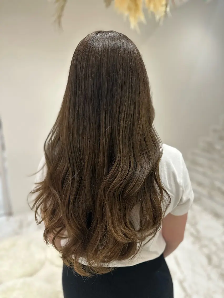 ロング カラー カット ヘアカラー トリートメント 韓国レイヤー✨ yasuko銀座のヘアスタイル