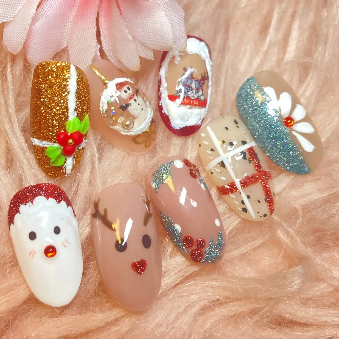 ネイル 冬ネイル クリスマス HandSnail 座間ネイルサロンのネイルデザイン