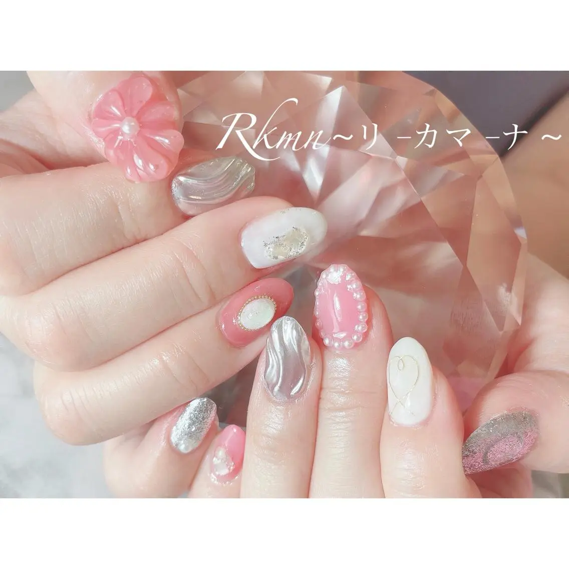 ネイル アートネイル フラワーネイル フレンチネイル ジェルネイル グラデーション ハンドネイル フットネイル ハンドケア Rkmn ~リ-カマ-ナ~のネイルデザイン