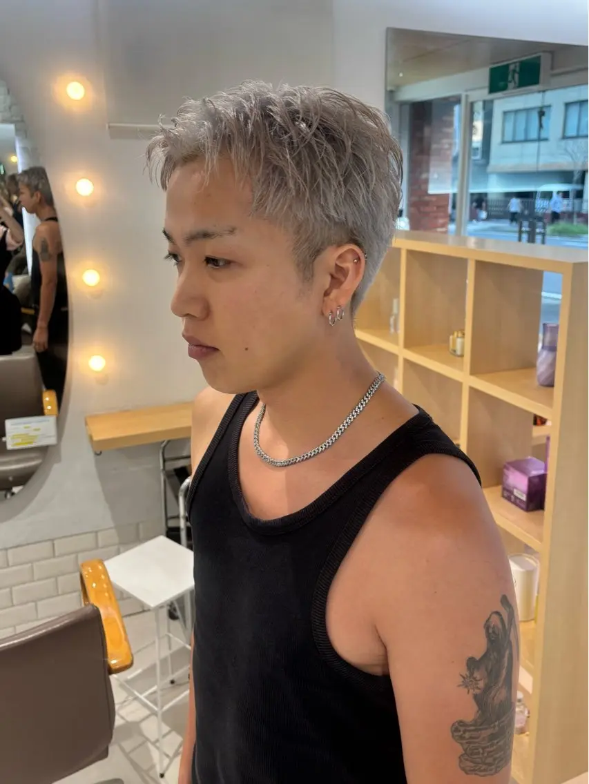 ショート カラー メンズ 💈メンズパーマ カラー💈momoのヘアスタイル
