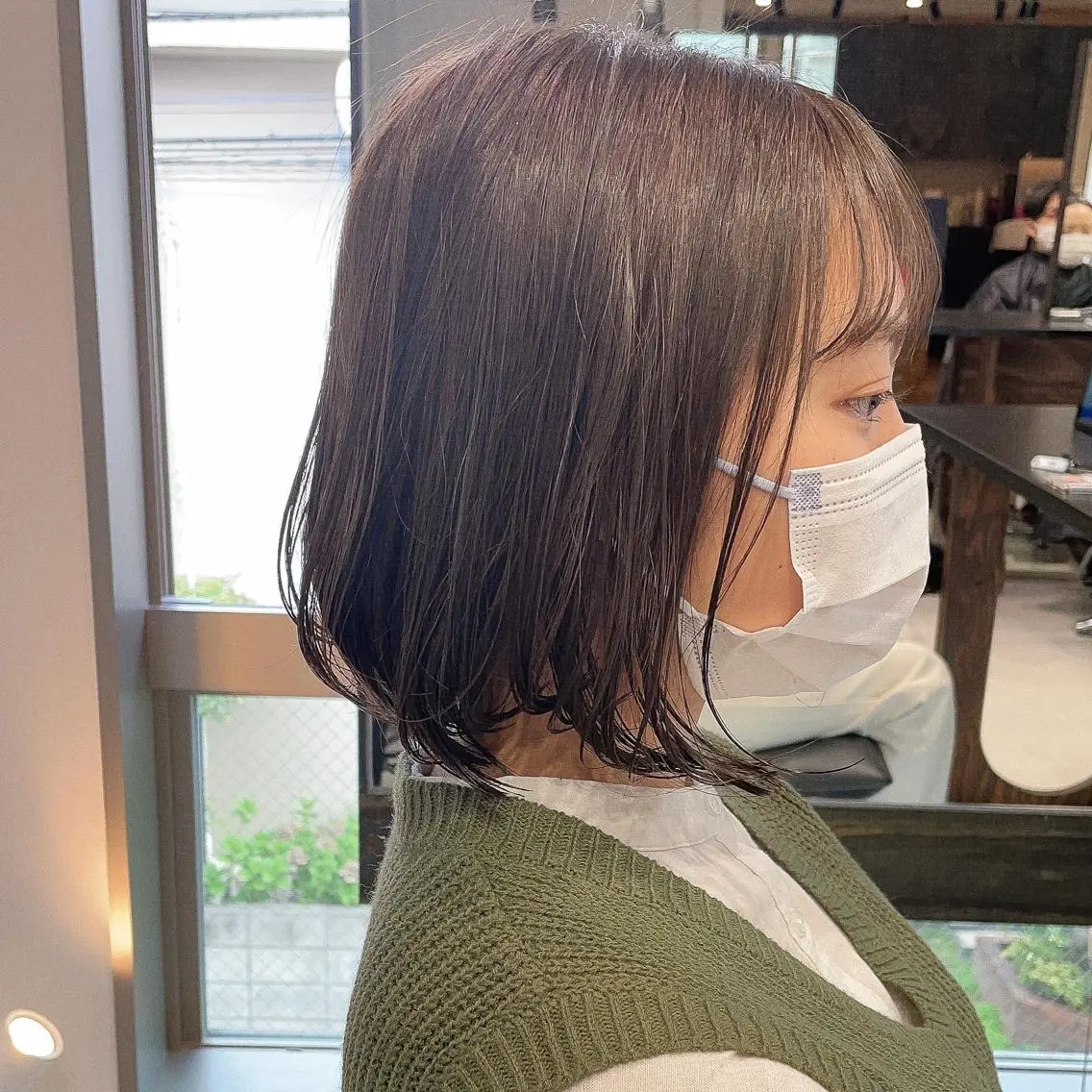 ミディアム カット ヘアカラー トリートメント ボブ/縮毛/レイヤー モトナリのヘアスタイル