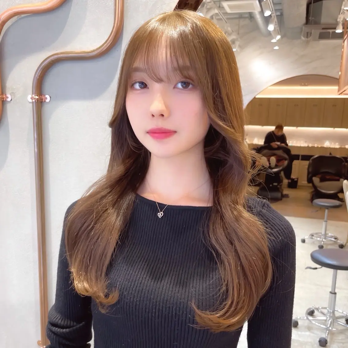 ミディアム カラー カット ヘアカラー 縮毛矯正 トリートメント レイヤー/韓国ヘア 縮毛矯正🫧鈴木颯のヘアスタイル
