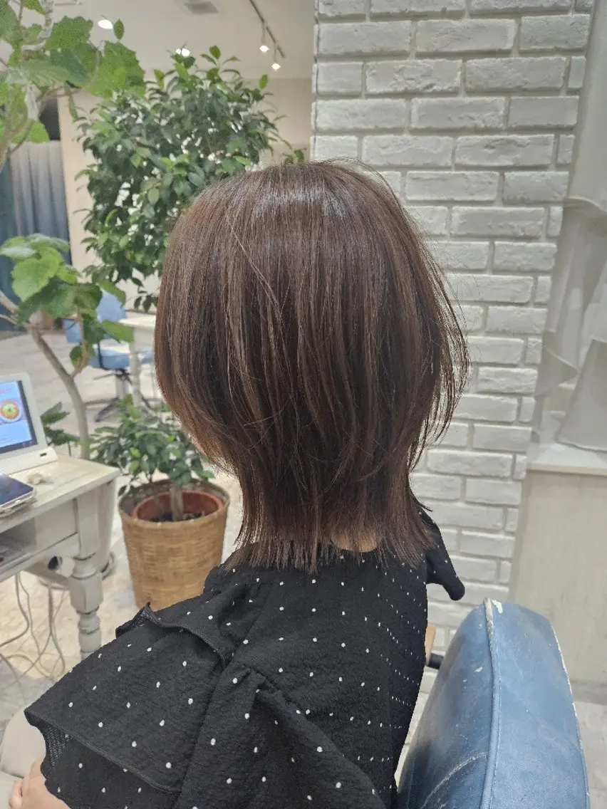ミディアム カラー ボブレイヤー ボブ 顔まわりレイヤー 顔周りカット 韓国風ヘア カット ヘアカラー トリートメント レイヤー×艶髪特化 代表 西村功平のヘアスタイル