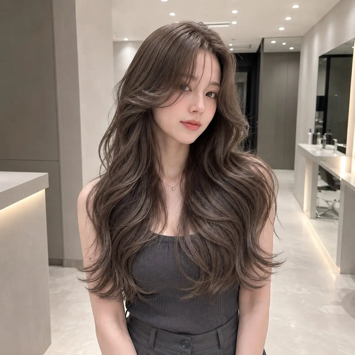 ロング ヘアカラー トリートメント 美髪ストレート/美髪 レイヤー特化増原優斗のヘアスタイル
