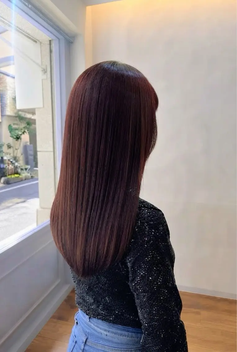 ロング カラー 松下 沙織のヘアスタイル