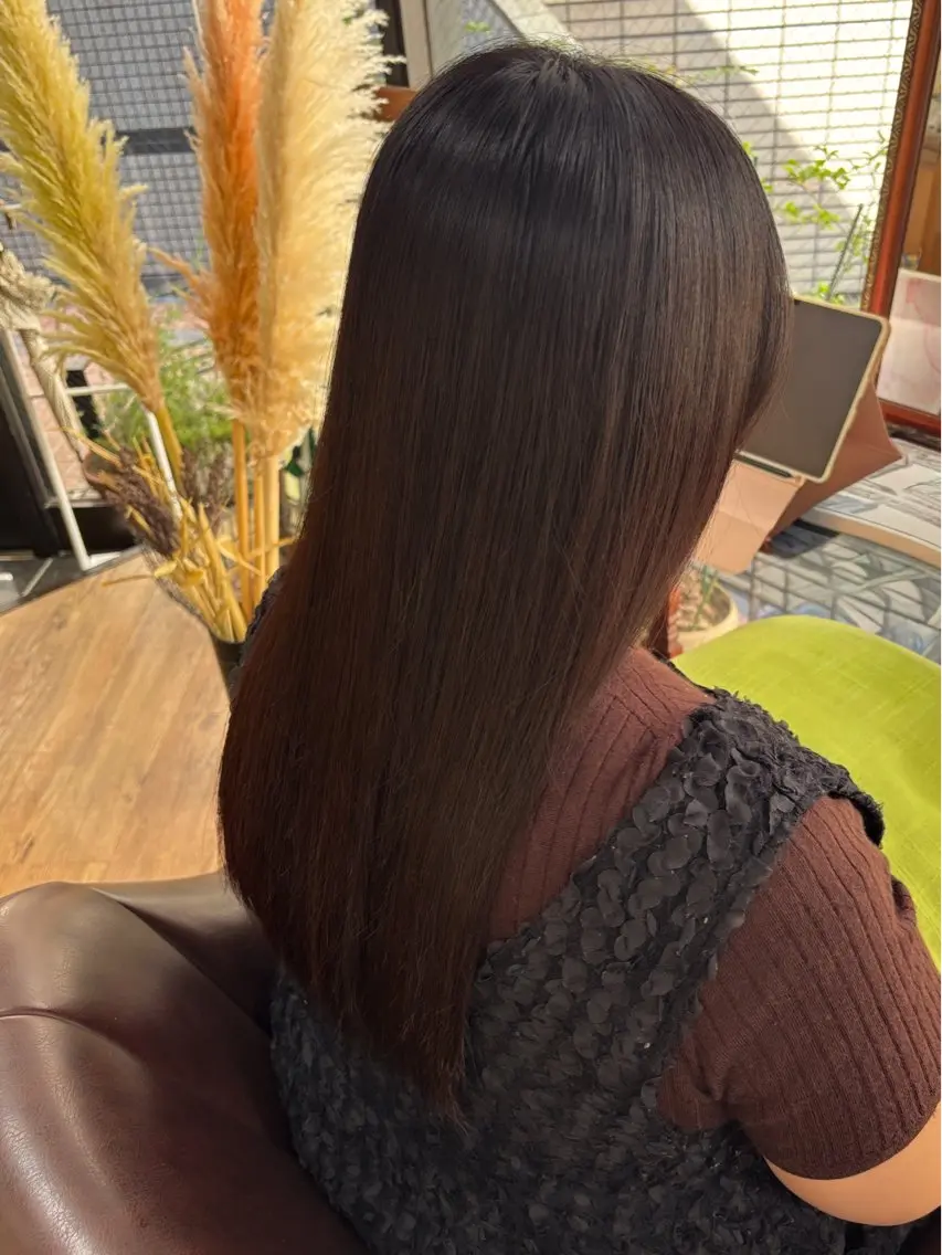 ロング カット 縮毛矯正 トリートメント . kanokoのヘアスタイル