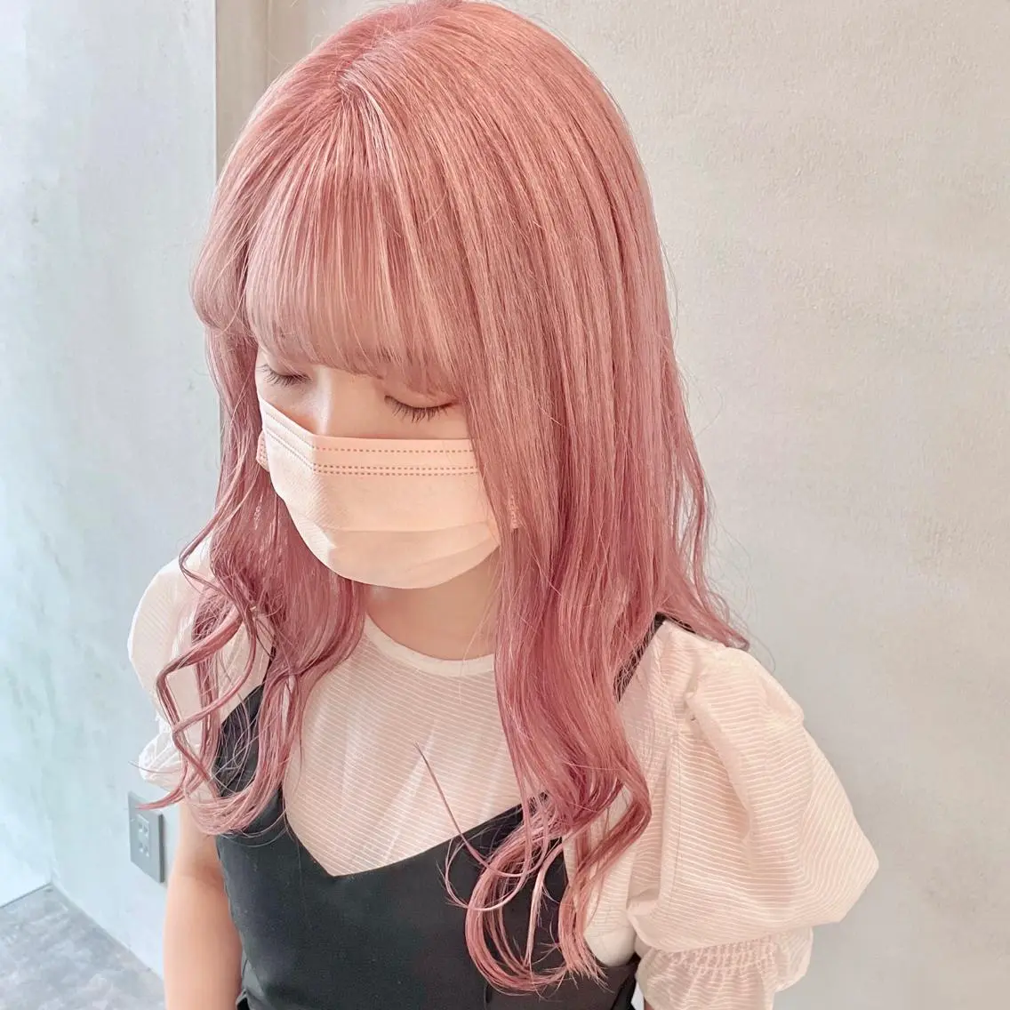 セミロング カラー ピンクカラー ヘアカラー トリートメント ✨MiL✨ ✨心斎橋✨のヘアスタイル