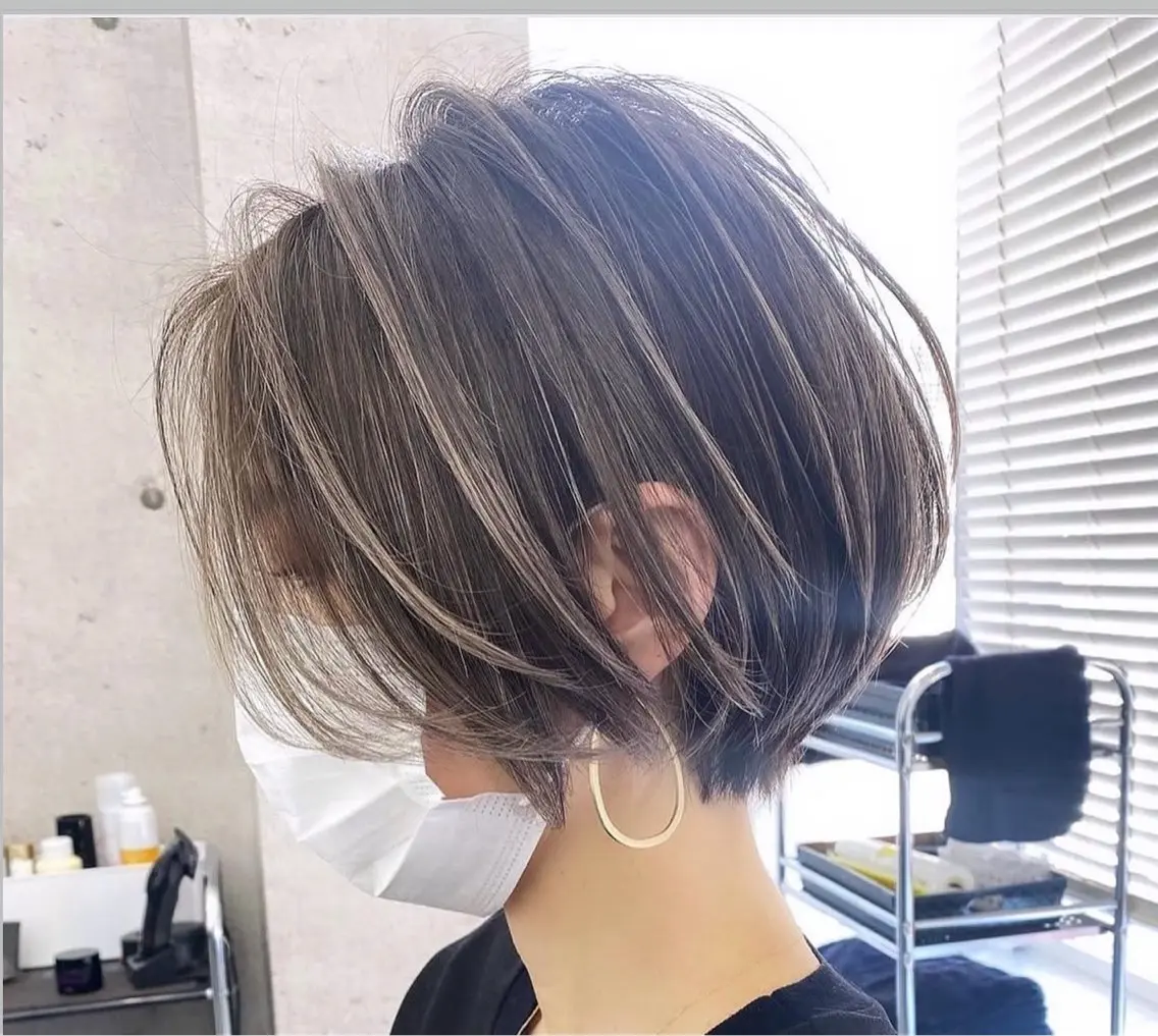 ショート カット ヘッドスパ ヘアセット 🫧バレイヤージュ/ ハイトーン/ミズキのヘアスタイル