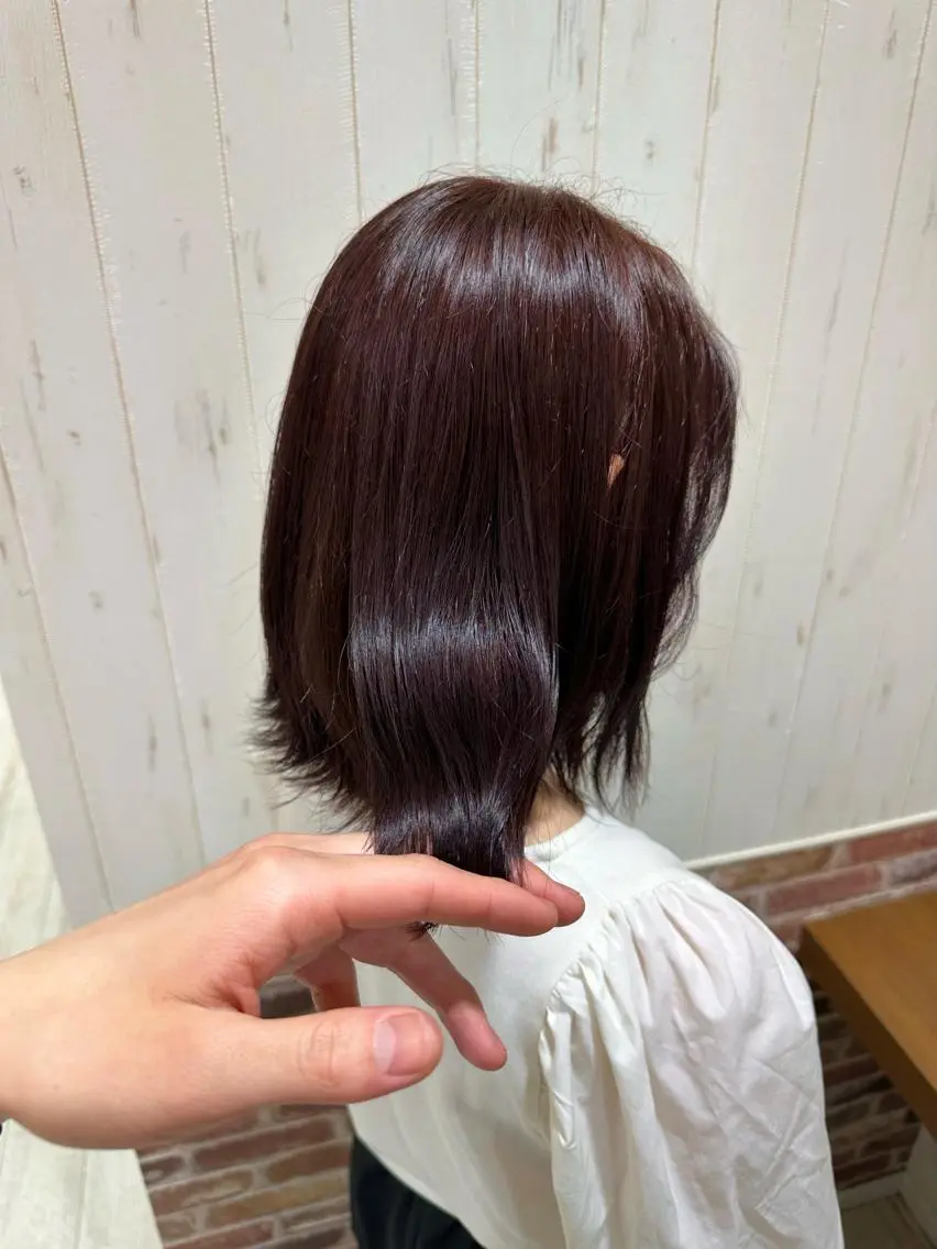 【ミニモ学割人気暖色カラー🍂】うる艶カラー🌟＋プチケアトリートメント☁️の写真