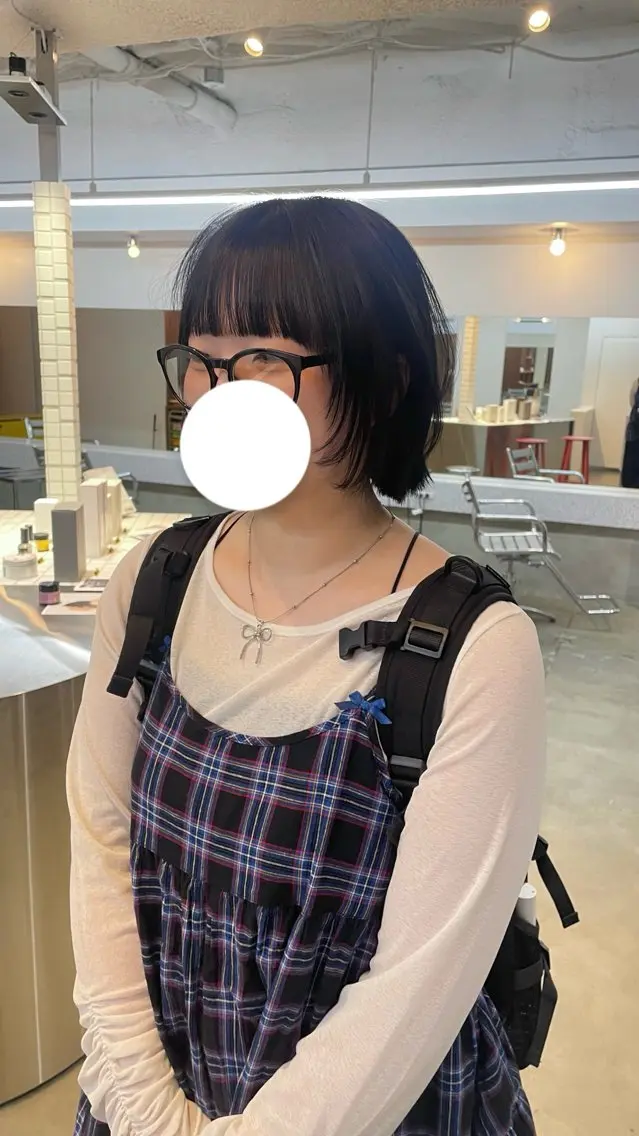 ショート カラー ボブレイヤー 黒髪 ブルーカラー ブルーブラック ボブ ヘアカラー TOE 【Sakura..】のヘアスタイル