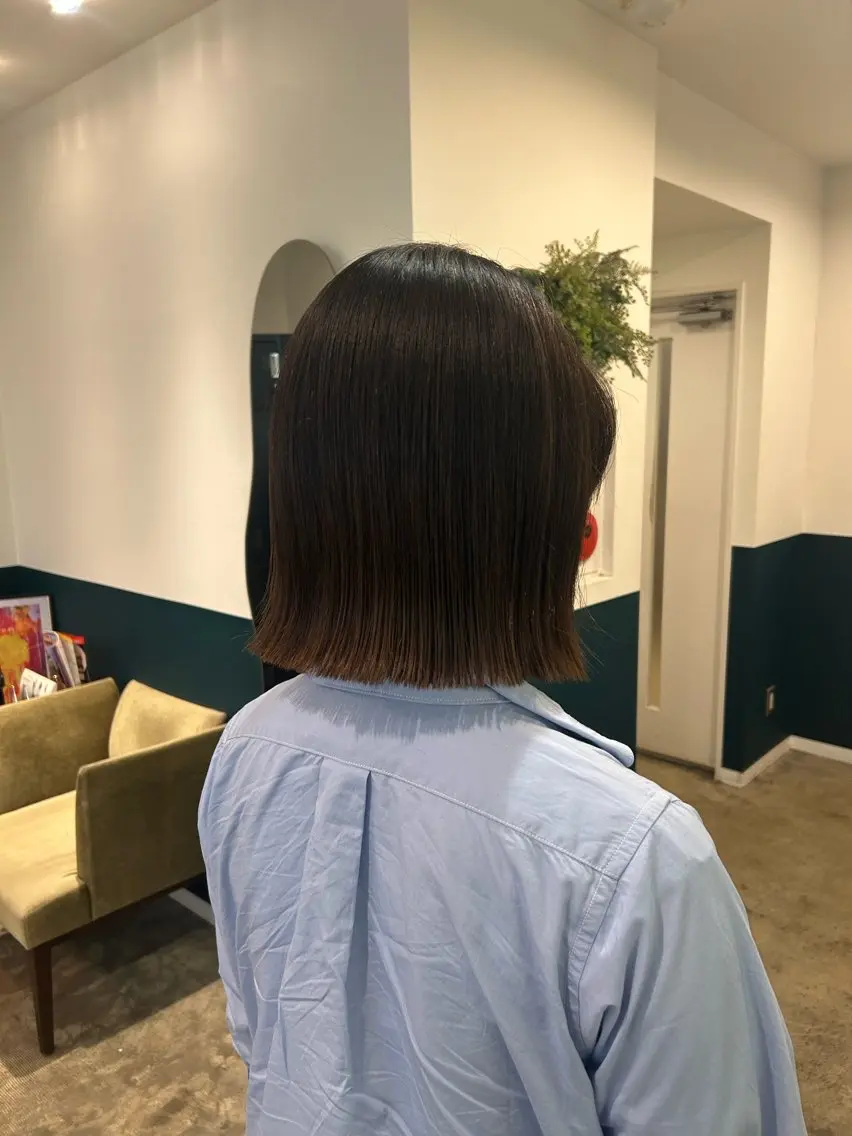 ミディアム 切りっぱなしボブ ボブ 大川 麻尋のヘアスタイル