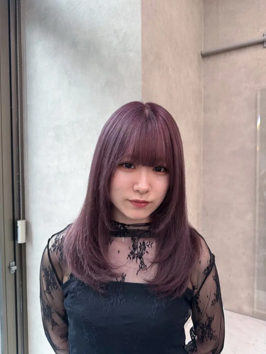 セミロング カラー ヘアアレンジ Over hair_ misakiのヘアスタイル