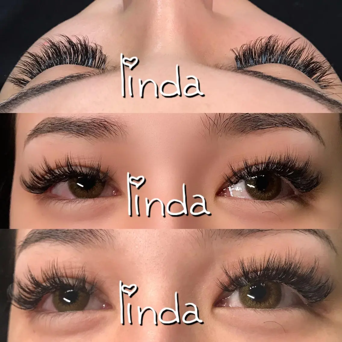 マツエク・マツパ 付け放題 ボリュームラッシュ linda lashesのマツエク・マツパデザイン