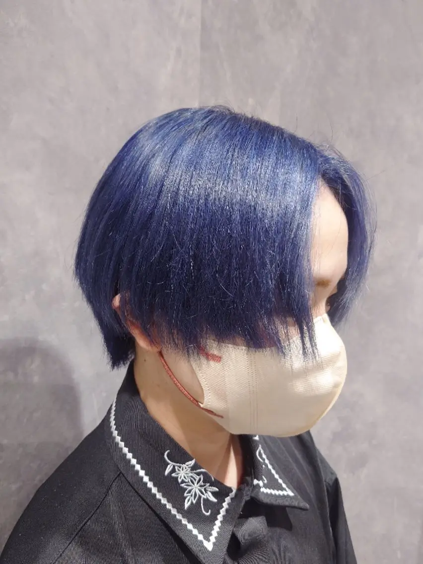 ショート カラー ハイトーンカラー ネイビーカラー ヘアカラー カットモデル大募集中 💖黒沢千佳のヘアスタイル