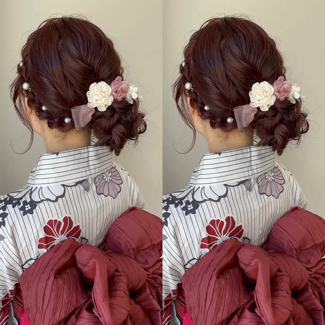 ヘアアレンジ お団子ヘア 浴衣 顔まわり‎🤍小顔 カット🤍みさきのヘアスタイル