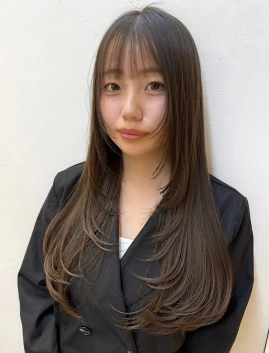 ロング カラー カット ヘアカラー トリートメント 透明感/レイヤー/ 縮毛矯正/ほのか🍪のヘアスタイル