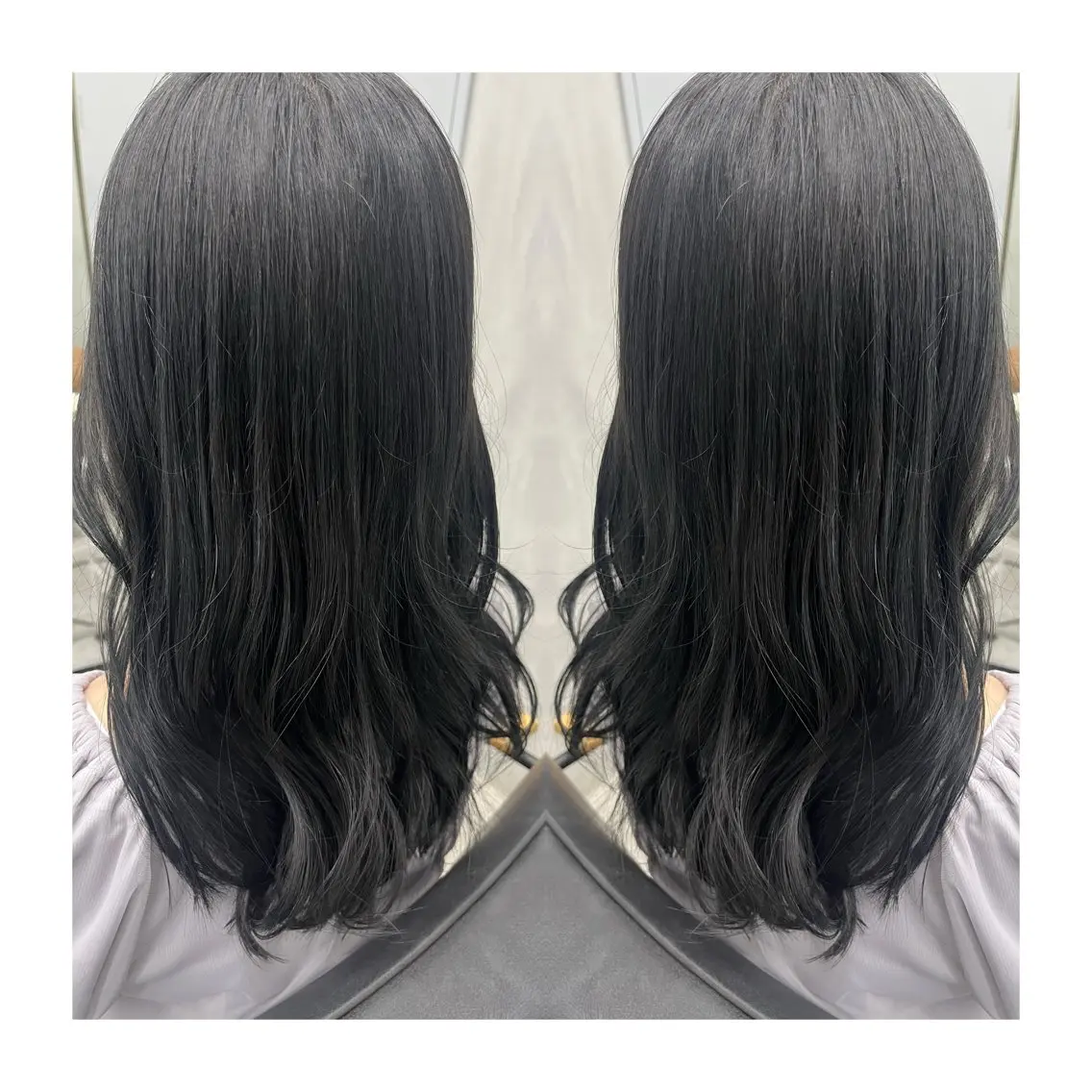 セミロング カット ヘアカラー トリートメント 🩶韓国艶髪🇰🇷 下本夕綺のヘアスタイル