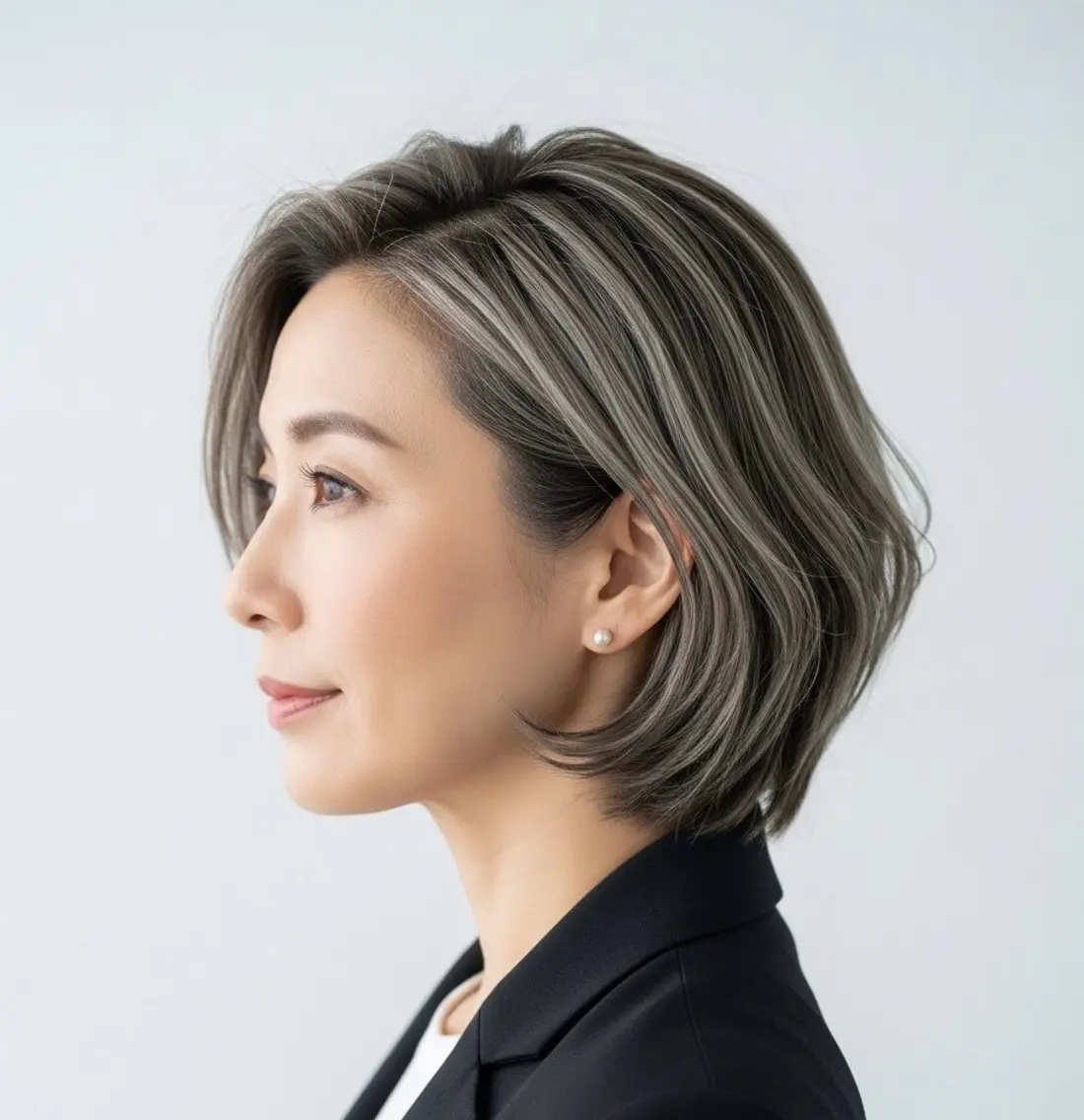 ミディアム カラー カット ヘアカラー トリートメント 白髪率別白髪ぼかし /なおき/表参道のヘアスタイル