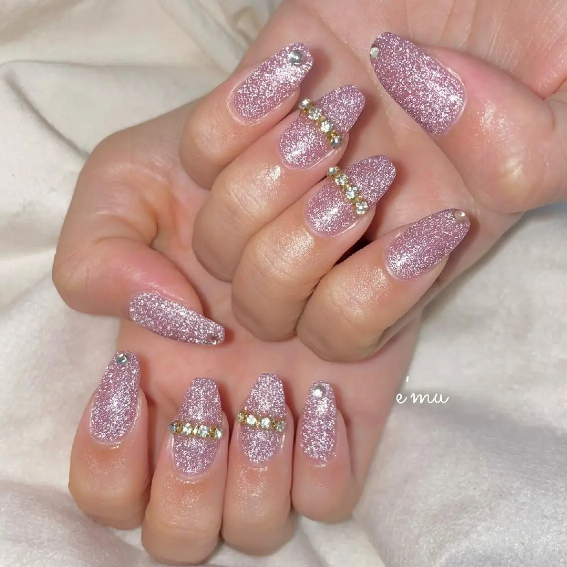 ネイル フラッシュネイル 韓国ネイル ラメ(グリッター) ワンカラーネイル ワンホンネイル nail salon e'mu💐のネイルデザイン