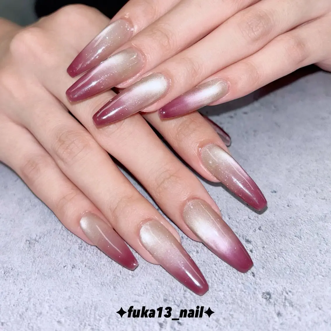 ネイル グラデーション マグネットネイル スカルプネイル 冬ネイル ハンドネイル Nail♡Fuka. /10月予約受付中のネイルデザイン
