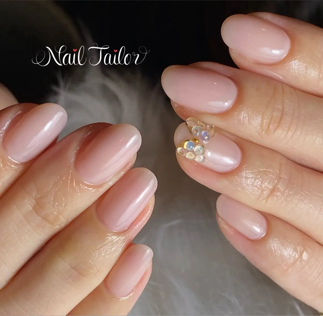 ネイル オフィスネイル リボン ハンドネイル NailTailor ネイルテイラーのネイルデザイン