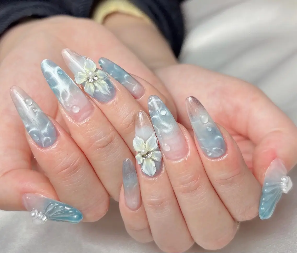 ネイル ハンドネイル Aura Nail 長さだし/パラジェルのネイルデザイン