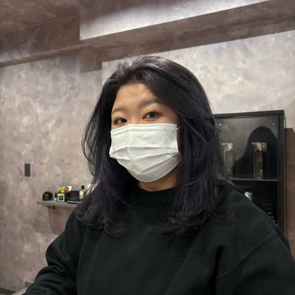 ミディアム カラー 透明感カラー ラベンダーカラー カット ヘアカラー トリートメント nameless miichiのヘアスタイル