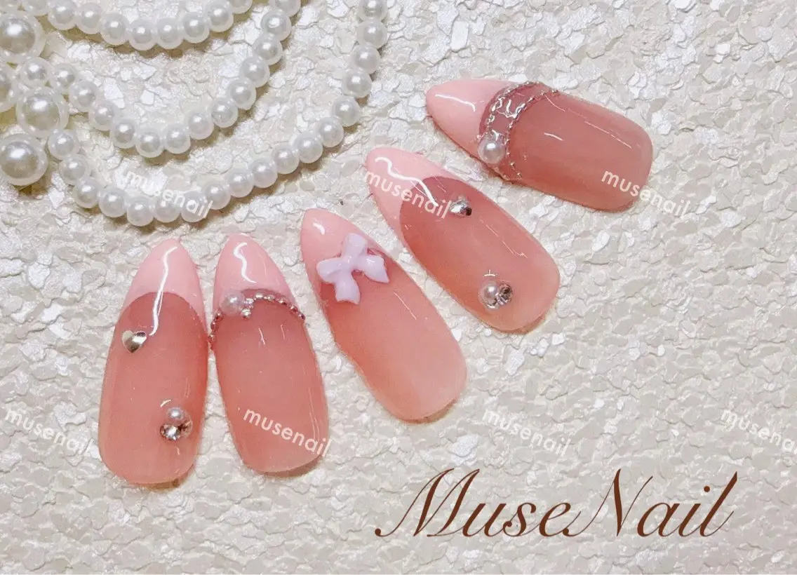 ネイル オーロラネイル 長さ出し フットネイル ジェルネイル 韓国ネイル muse nailのネイルデザイン