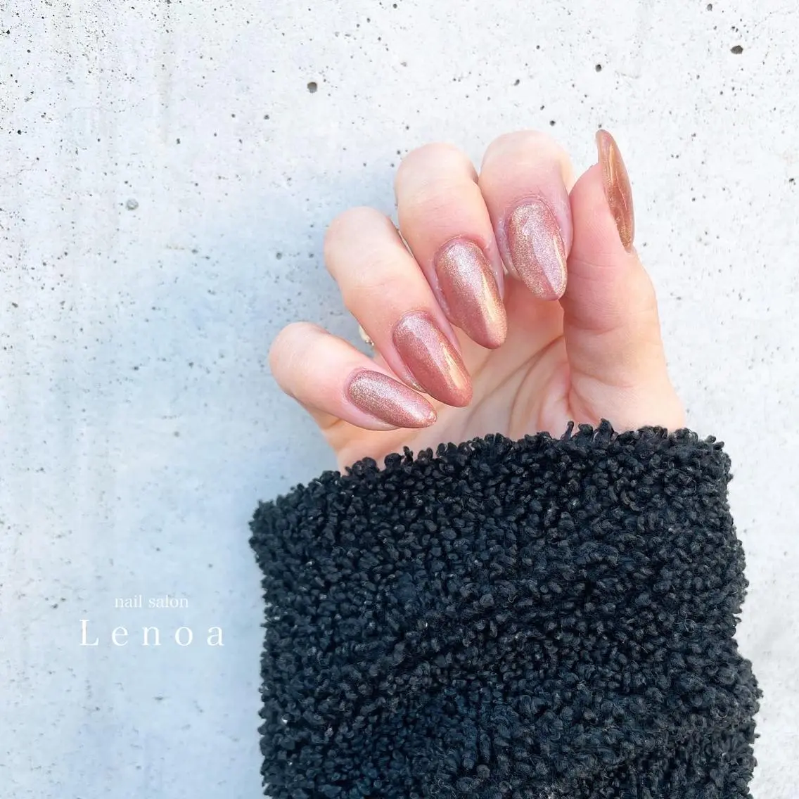 ネイル クリアネイル キラキラネイル マグネットネイル ニュアンスネイル オレンジ nailsalon Lenoaのネイルデザイン