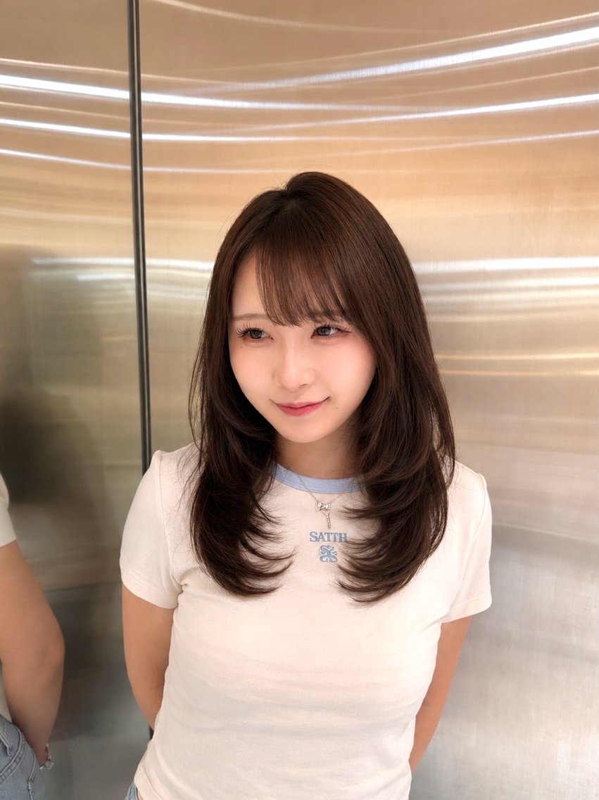 ミディアム Minami🤍ྀི ボブ／韓国レイヤーのヘアスタイル