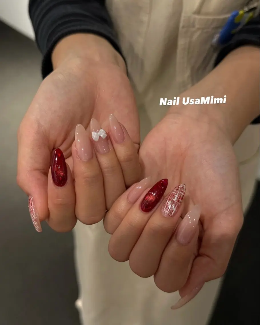 ネイル アートネイル ジェルネイル グラデーション 韓国ネイル ラメ(グリッター) 本町ネイルNail UsaMimiのネイルデザイン
