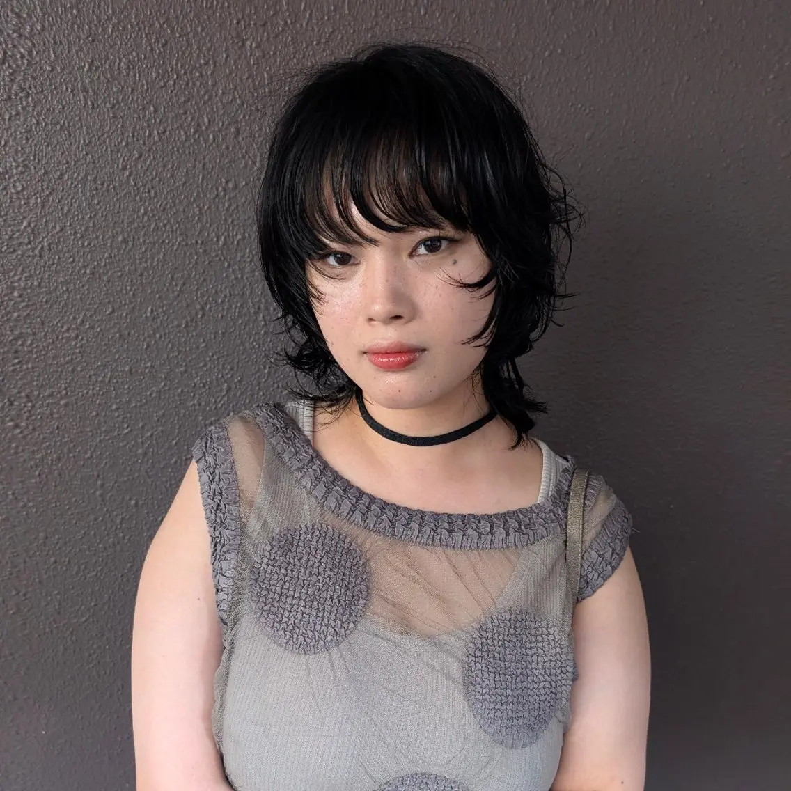 パーマ ミディアム ミディアムパーマ ウルフカット u harukaのヘアスタイル
