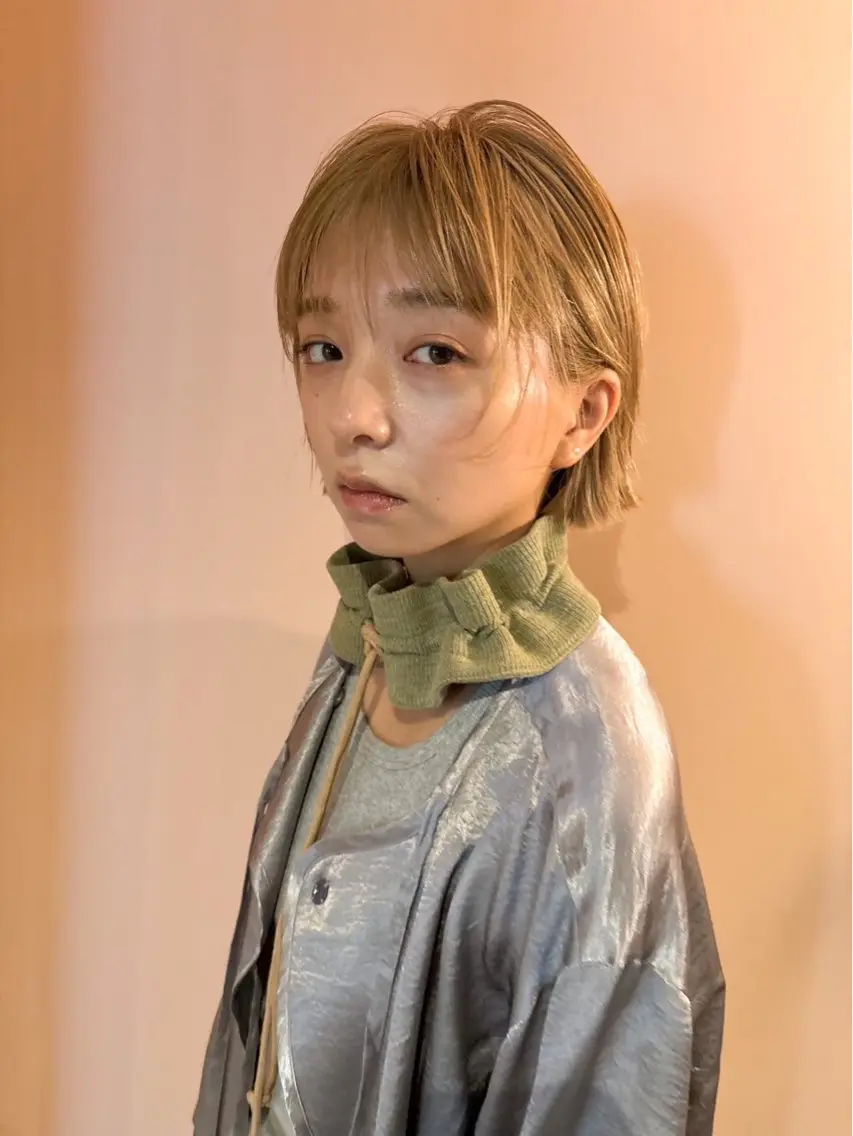 ショート カラー パーマ ショートボブ アディクシーカラー ブリーチ ケアブリーチ デザインカラー カット ヘアカラー トリートメント CEINE【セーヌ】 三軒茶屋のヘアスタイル