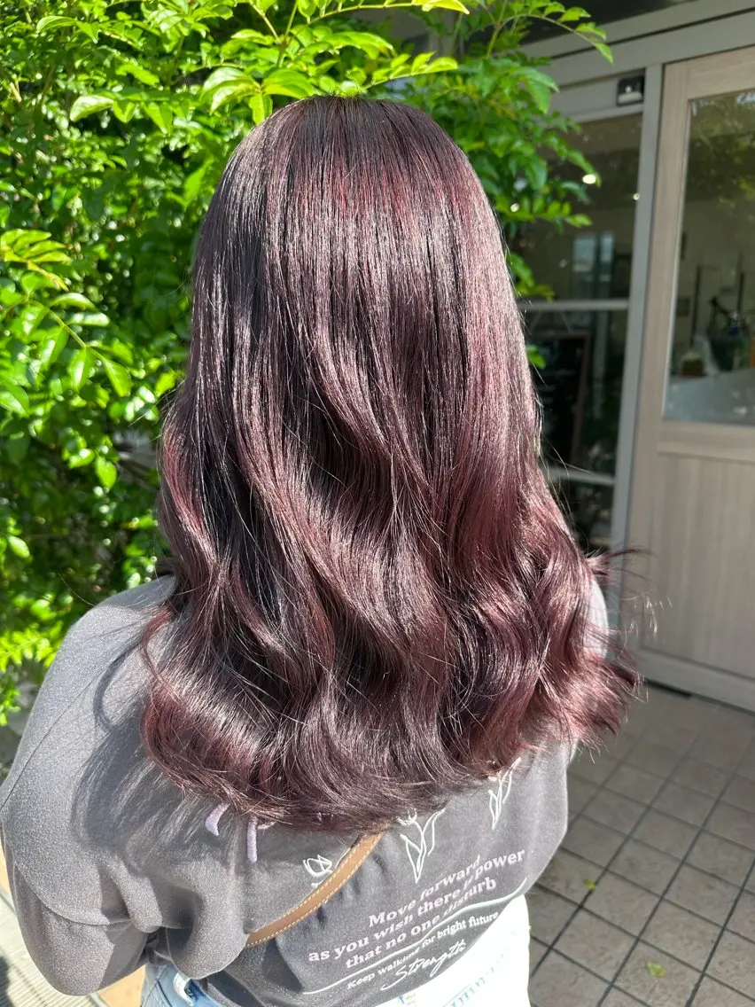 セミロング ヘアカラー トリートメント ツヤ髪質改善 💜れいな💜のヘアスタイル