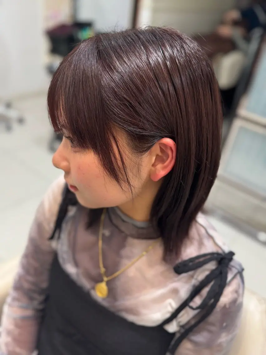 ブリーチ無し　ケアワンカラー🍒✨【Aujuaトリートメント付きメニュー】の写真