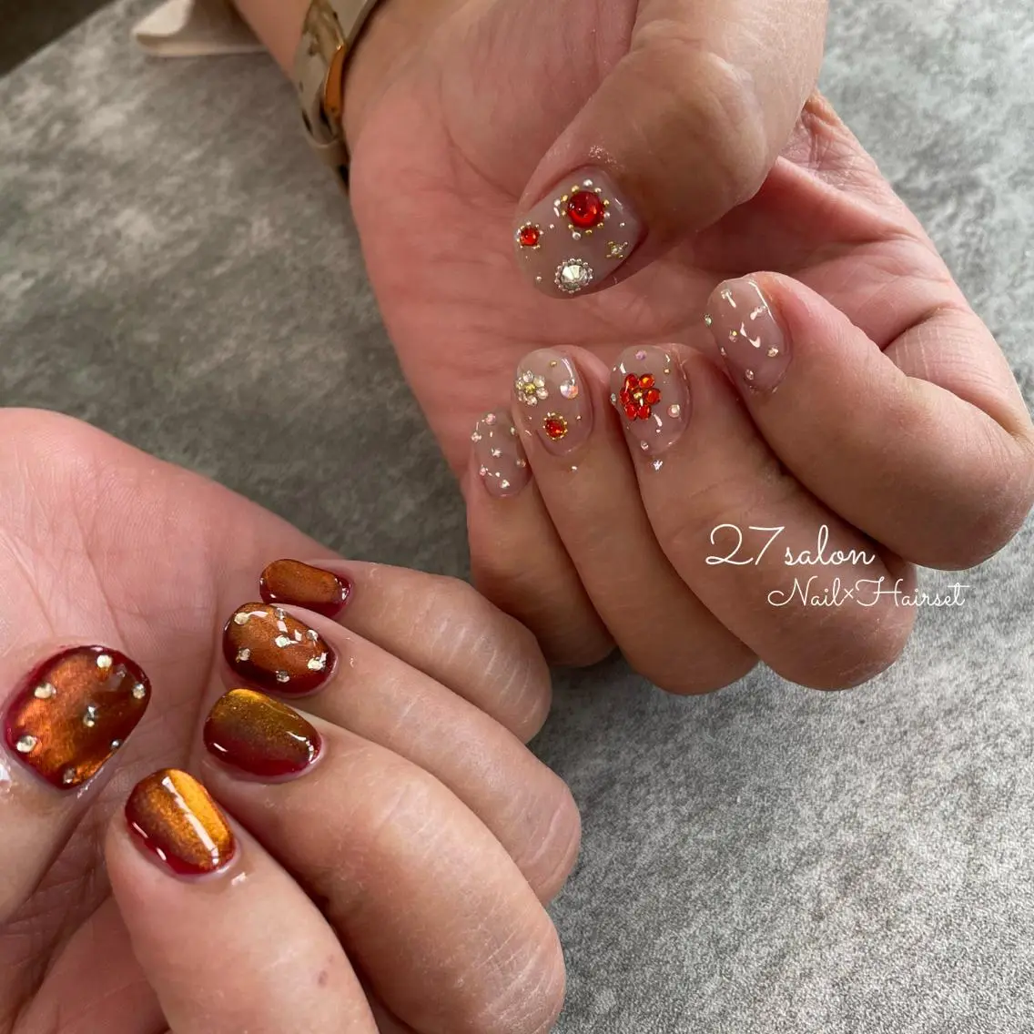 ネイル アートネイル マグネットネイル 27salon yuinaのネイルデザイン