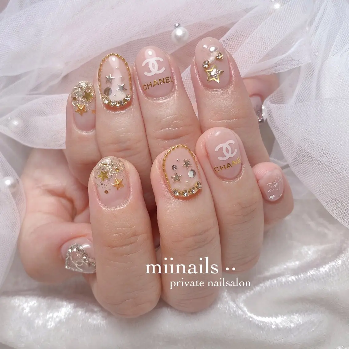 ネイル フレンチネイル 韓国ネイル ワンホンネイル ハンドネイル nailsalon miinailsのネイルデザイン