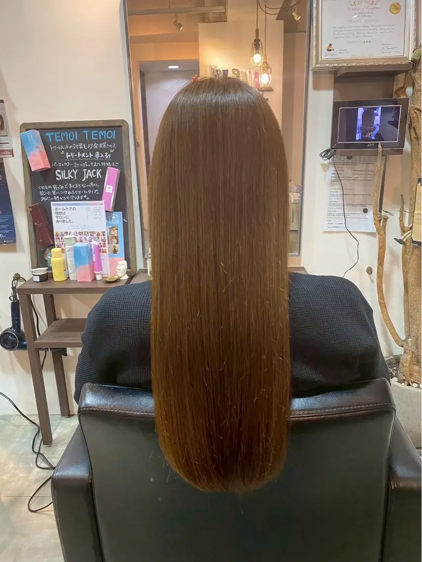 カラー【ロングヘアー】(お洒落染め・白髪染め・根本染め・ブリーチ無し)注意事項必ずお読みください!⚠️の写真