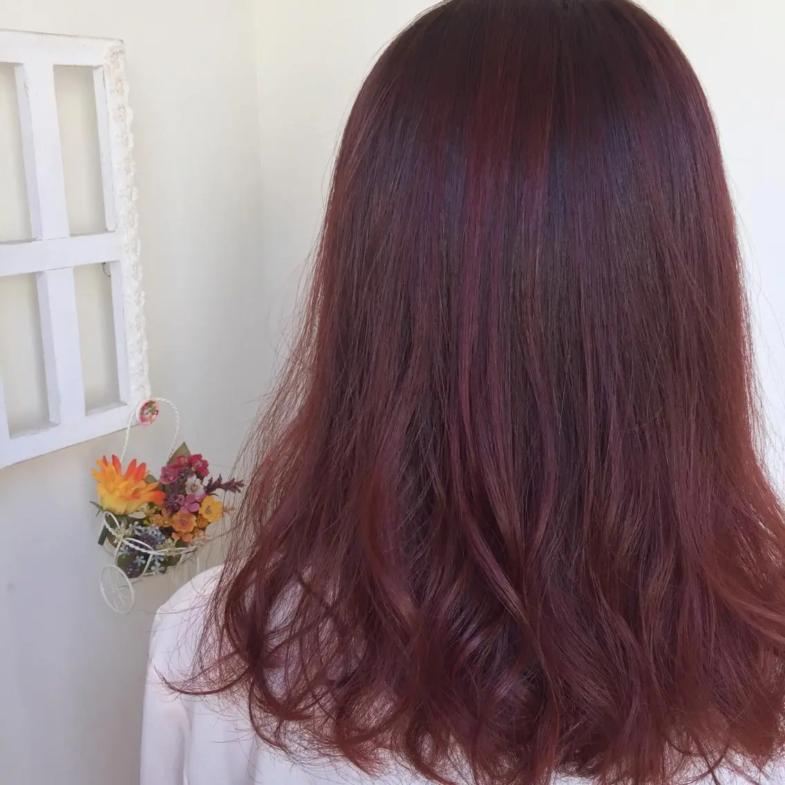 ミディアム カラー ボルドーカラー ピンクカラー HAUS 片山みほのヘアスタイル