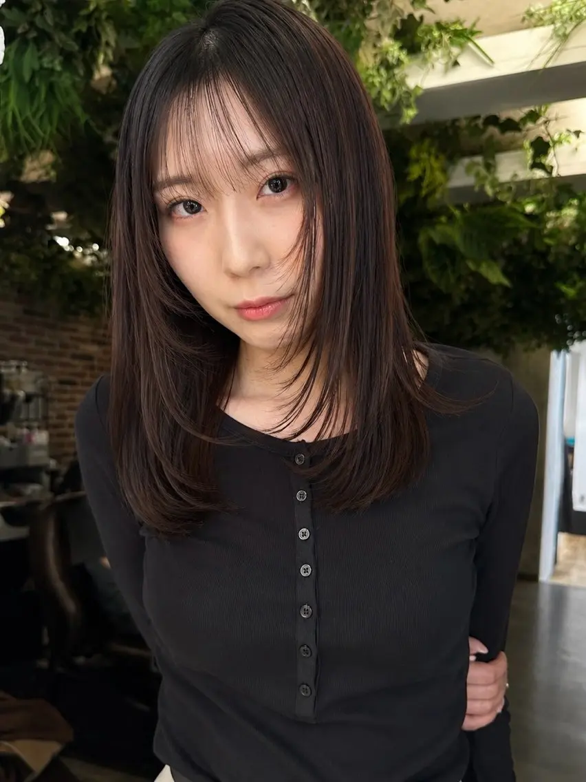 ミディアム カット トリートメント 艶カラー/フェイス レイヤー/たむのヘアスタイル